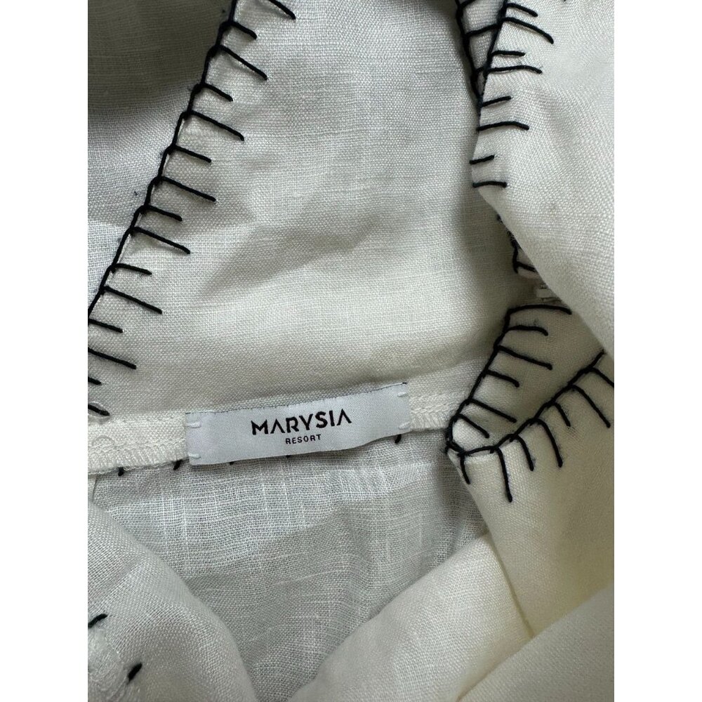 Marysia Oria Embroidered-Linen Midi Dress Size Large $489 - Picture 4 of 10